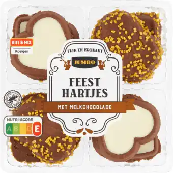 Jumbo Jumbo Hartjes Koek Bruin en Witte Crème 133 g aanbieding