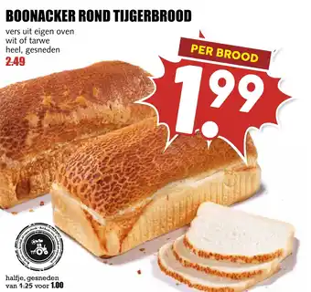 De Boerenschuur Boonacker rond tijgerbrood aanbieding