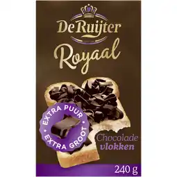 Albert Heijn De Ruijter Royaal chocolade vlokken extra puur aanbieding