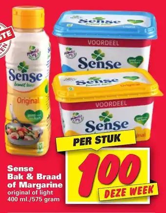 Nettorama Sense bak & braad of margarine 400 ml/575 gram aanbieding