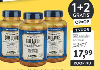 Holland & Barrett Pure cod liver oil aanbieding