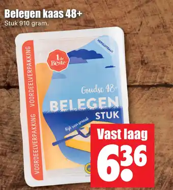 Dirk Belegen kaas 48+ stuk 910 gram. aanbieding