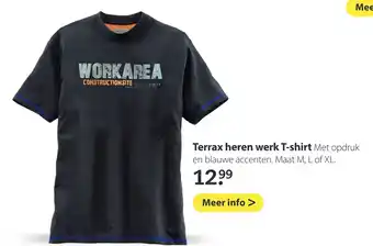 Pets Place Terrax heren werk t-shirt aanbieding