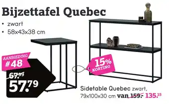 Leen Bakker Bijzettafel quebec 58x43x38 cm aanbieding