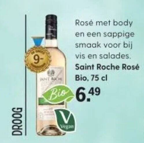 Saint Roche Rosé Bio 75 cl. aanbieding bij Albert Heijn