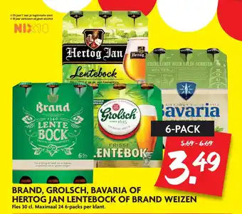 Dekamarkt Brand, Grolsch, Bavaria Of Hertog Jan Lentebock Of Brand Weizen aanbieding