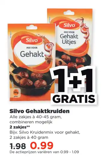 PLUS Silvo gehaktkruiden 45gram aanbieding