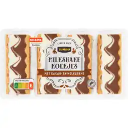 Jumbo Jumbo Milkshake Koekjes met Cacao- en Melkcrème 200g aanbieding