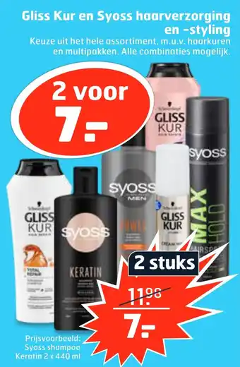 Trekpleister Gliss kur en Syoss haarverzorging en -styling aanbieding