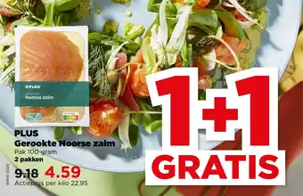 PLUS PLUS Gerookte Noorse zalm aanbieding
