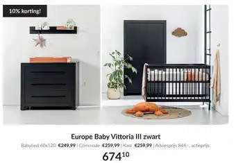 Babypark Europe Baby Vittoria III zwart aanbieding