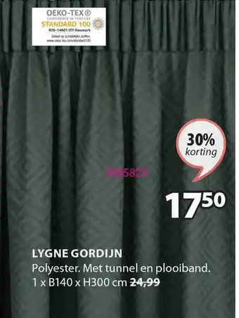 Jysk Lygne Gordijn aanbieding