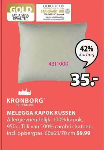 Jysk Melegga Kapok Kussen aanbieding