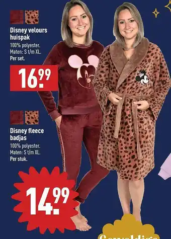 ALDI Disney Velours Huispak Of Disney Fleece Badjas aanbieding