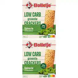 Albert Heijn Bolletje 50% groente crackers spinazie 2-pack aanbieding