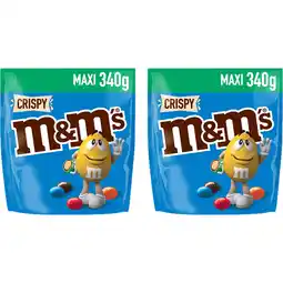Albert Heijn M&M'S Crispy melk chocolade 2-pack aanbieding