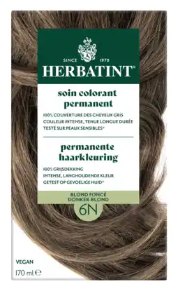 De Online Drogist Herbatint Permanente Haarkleuring 6N Donker-Blond aanbieding