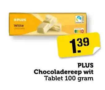 Coop PLUS Chocoladereep wit aanbieding