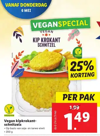 Lidl Vegan kipkrokant-schnitzels aanbieding