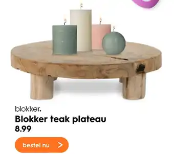 Blokker Blokker teak plateau aanbieding