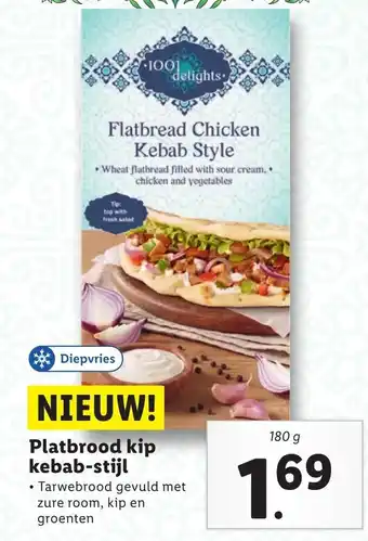 Lidl Platbrood kip kebab-stijl aanbieding