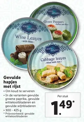 Lidl Gevulde hapjes met rijst aanbieding