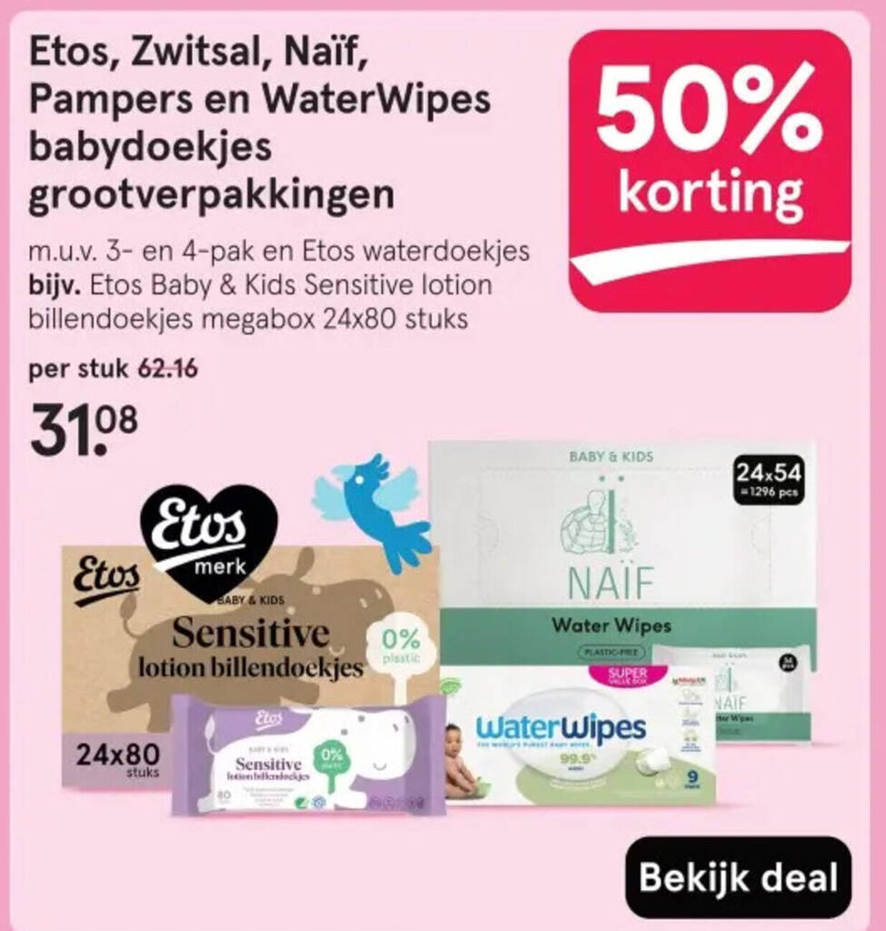 WaterWipes Hydrating Clean Billendoekjes – 6 Pack – 360 Babydoekjes me
