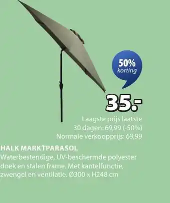 Jysk HALK MARKTPARASOL aanbieding