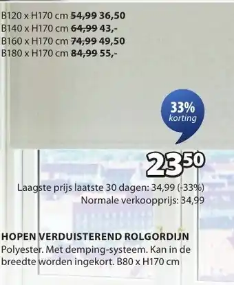 Jysk Hopen verduisterend rolgordijn aanbieding