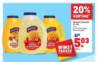 Makro Diamant frituurolie of-vet 3liter aanbieding