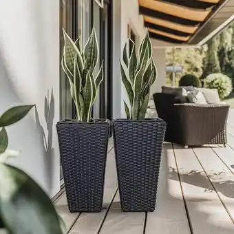 Action Set van 2 plantenpotten - zwart aanbieding