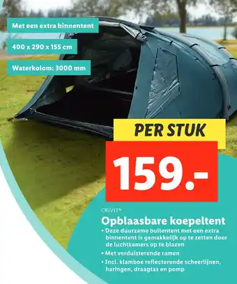 Lidl Crivito opblaasbare koepeltent aanbieding