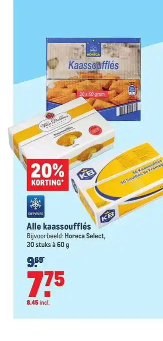 Makro Alle kaassouffles 60g aanbieding