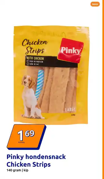 Action Pinky hondensnack Chicken Strips aanbieding