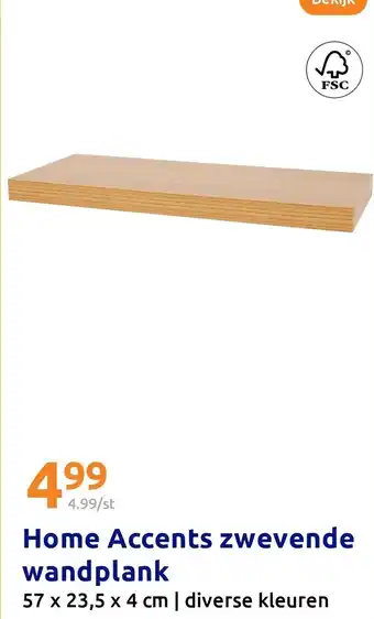 Action Home Accents zwevende wandplank aanbieding