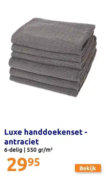 Action Luxe handdoekenset - antraciet aanbieding