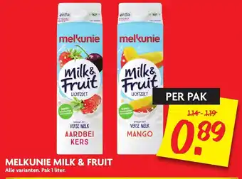 Dekamarkt Melkunie Milk & Fruit 1L aanbieding