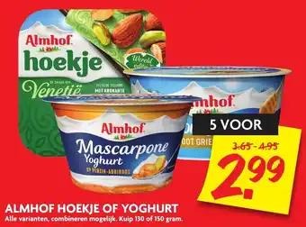 Dekamarkt Almhof Hoekje of yoghurt 5*130/150g aanbieding