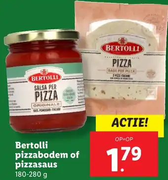 Lidl Bertolli pizzabodem of pizzasaus aanbieding