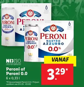 Lidl Peroni of Peroni 0.0 aanbieding