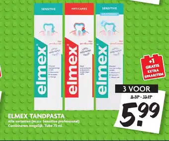 Dekamarkt Elmex Tandpasta 3*75ml aanbieding