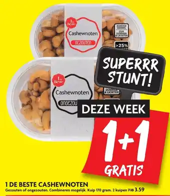 Dekamarkt 1 de Beste Cashewnoten 170g aanbieding