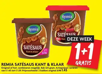 Dekamarkt Remia Satesaus kant & klaar 2*325g aanbieding