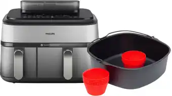 Coolblue Philips 5000 Series Dual Basket NA555/00 + Bakmeesterset aanbieding