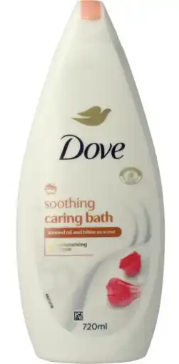 De Online Drogist Dove Soothing Caring Almond Oil & Hibiscus Bath Cream aanbieding