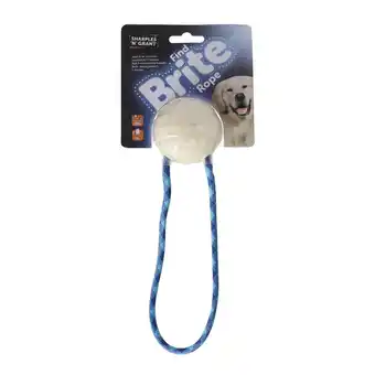 Van Cranenbroek Speelgoed hond bal + touw glow 6cm aanbieding