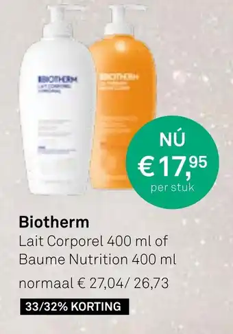 Mooi parfumerie Biotherm 400 ml aanbieding