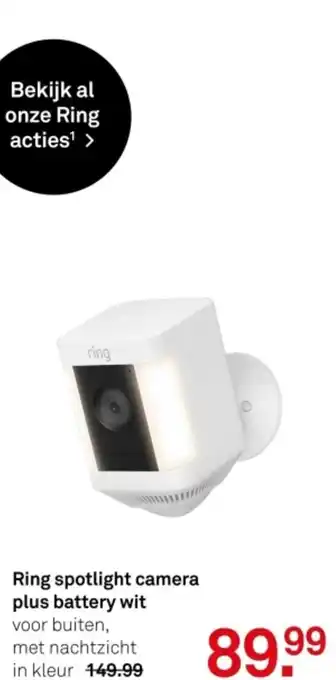Karwei Ring spotlight camera plus battery wit aanbieding