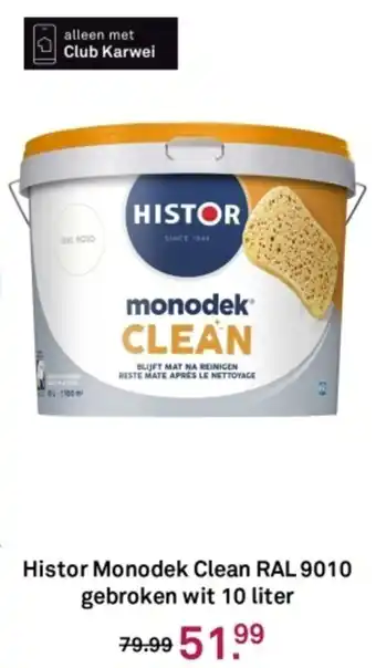 Karwei Histor Monodek Clean RAL 9010 gebroken wit aanbieding