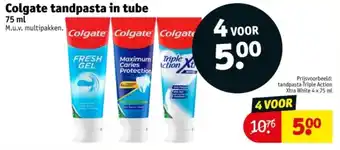 Kruidvat Colgate tandpasta in tube aanbieding